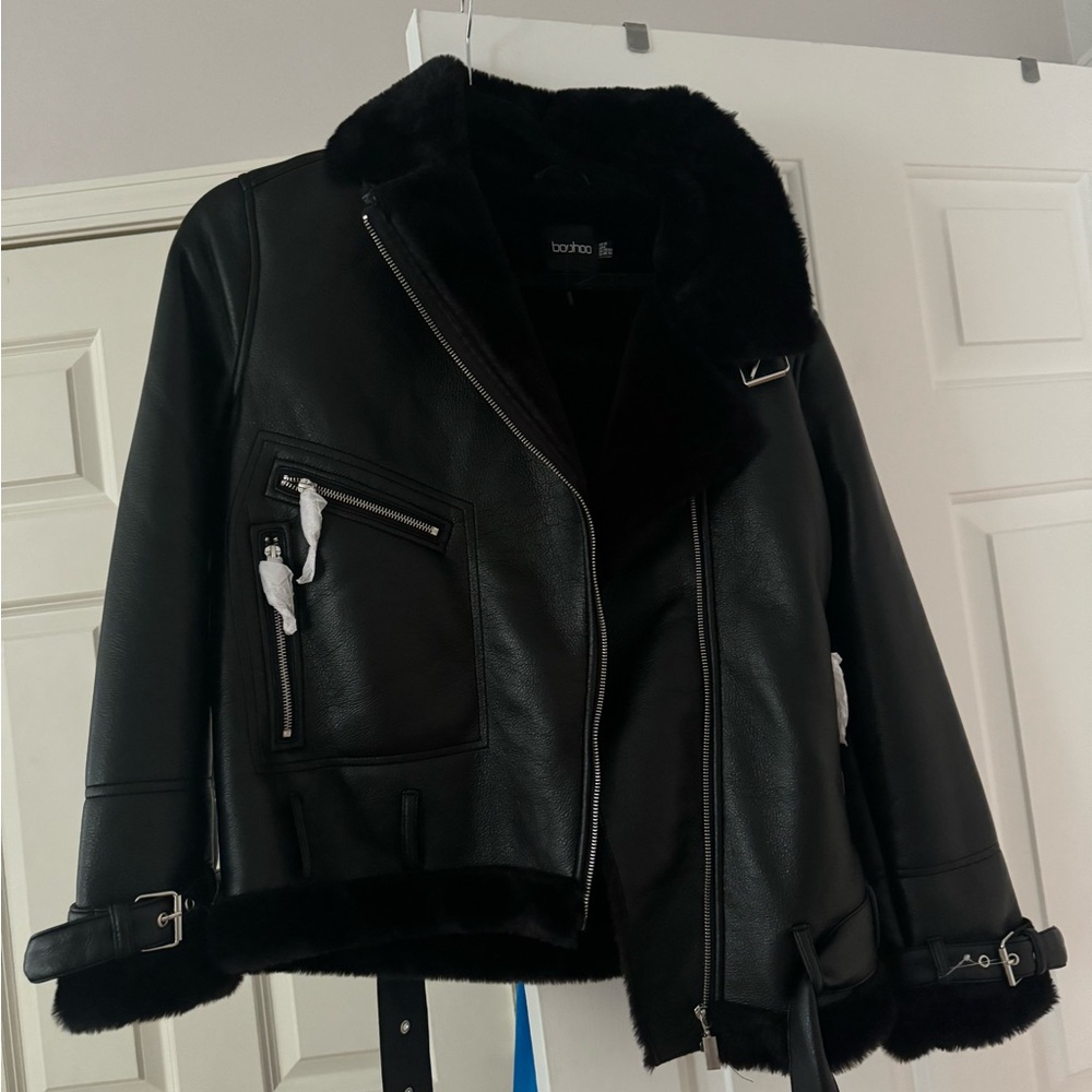 Boohoo Black Faux Leather Jacket